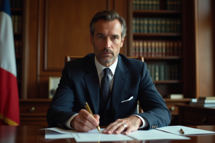 Agent consulaire français en costume professionnel