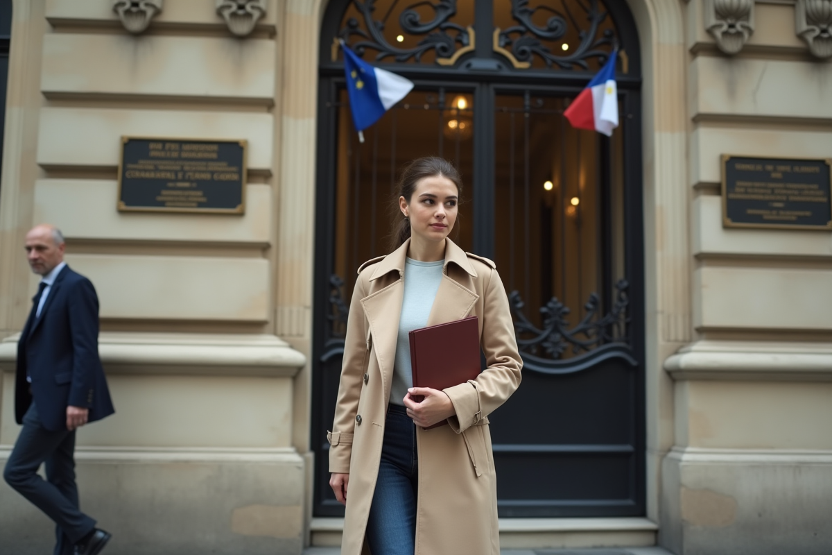 Jeune femme approchant du consulat français