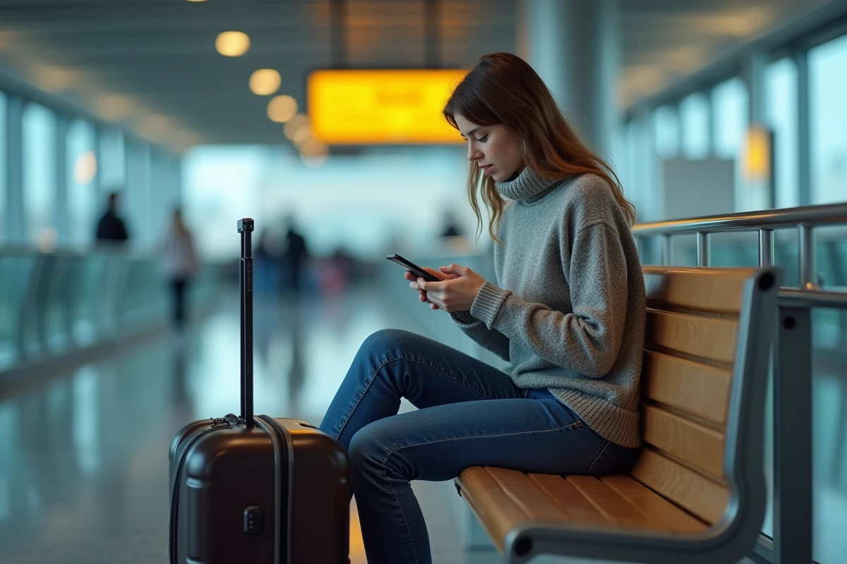 Jeune femme assise sur un banc à l